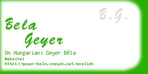 bela geyer business card