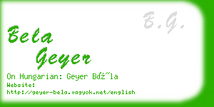 bela geyer business card